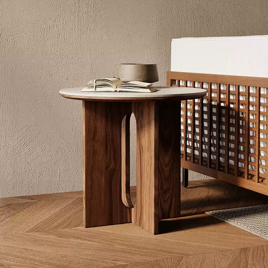 طاولة جانبية خشبية